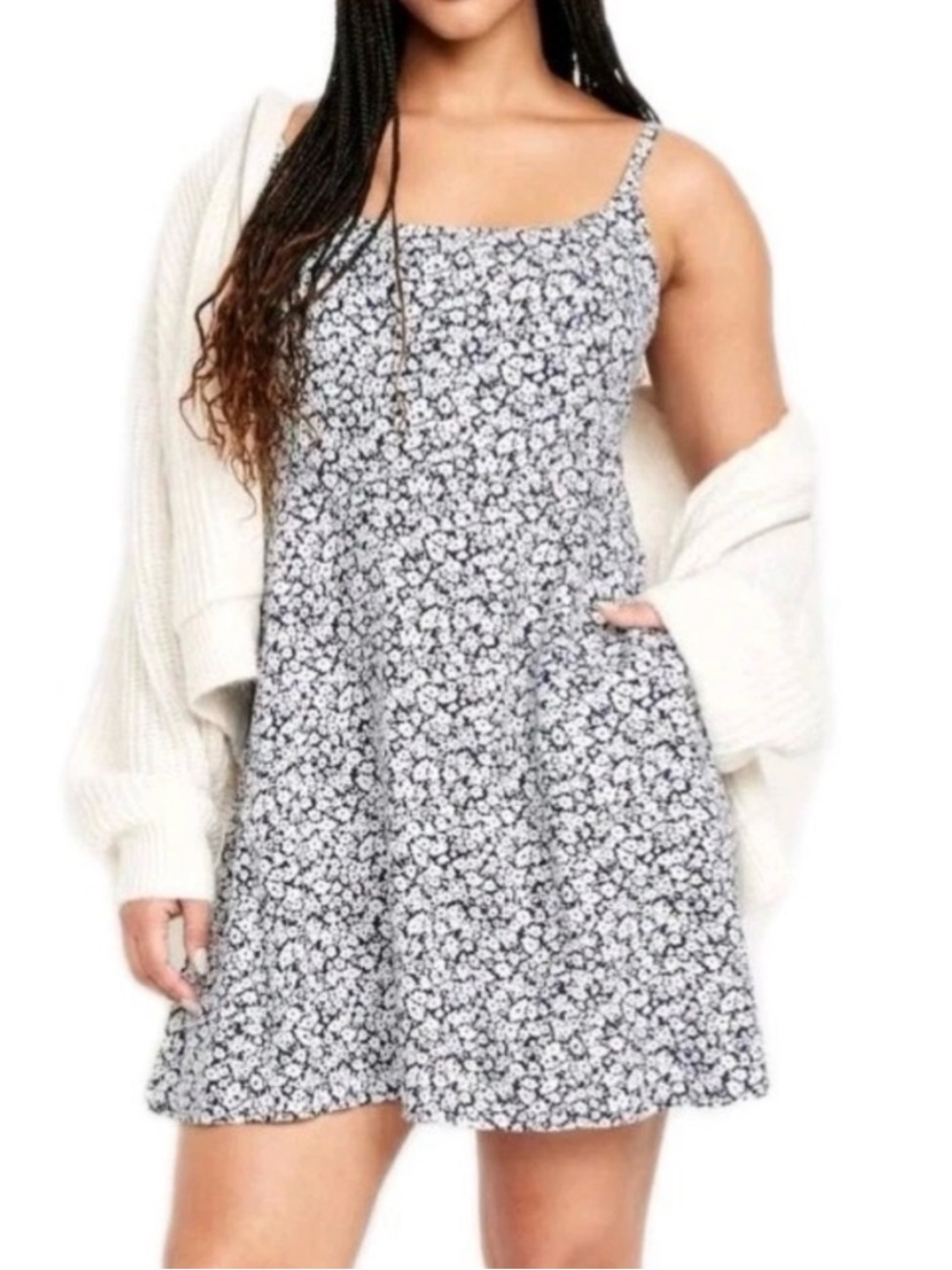 Old Navy Fit and Flare Cami mini dress- ditsy floral